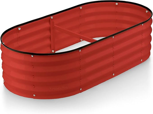 Galvanized Raised Garden Beds Outdoor // 4×2×1 ft Planter Raised Beds for Gardening, Vegetables, Flowers // Large Metal Garden Box (Red) // Patented Tool-Free Design