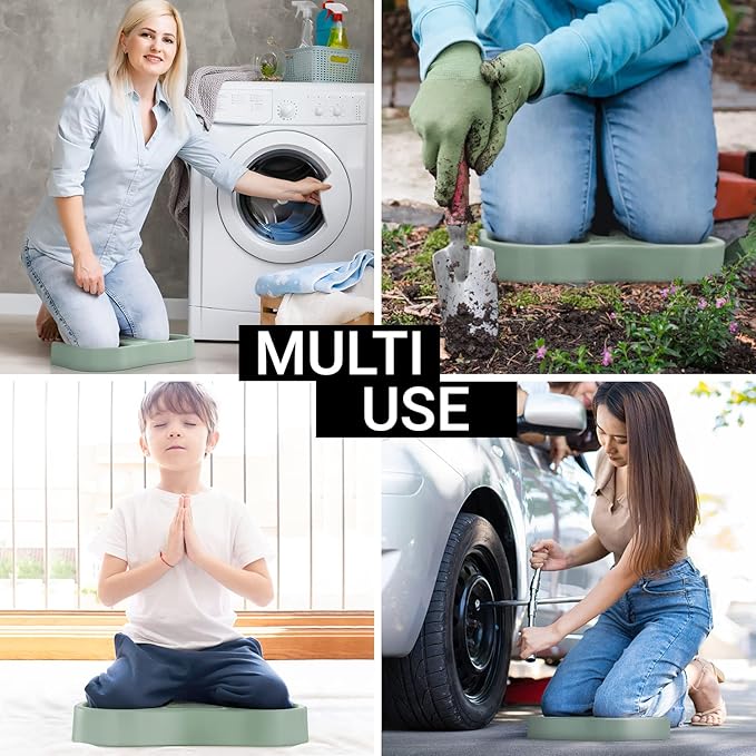 Extra Thick Garden Kneeler Pad for Gardening Baby Bath Kneeling Cushion Heavy Duty Multifunctional Knee Safety Memory Foam Mat for Mechanic Work and any Household DIY Chores, Lt. Green