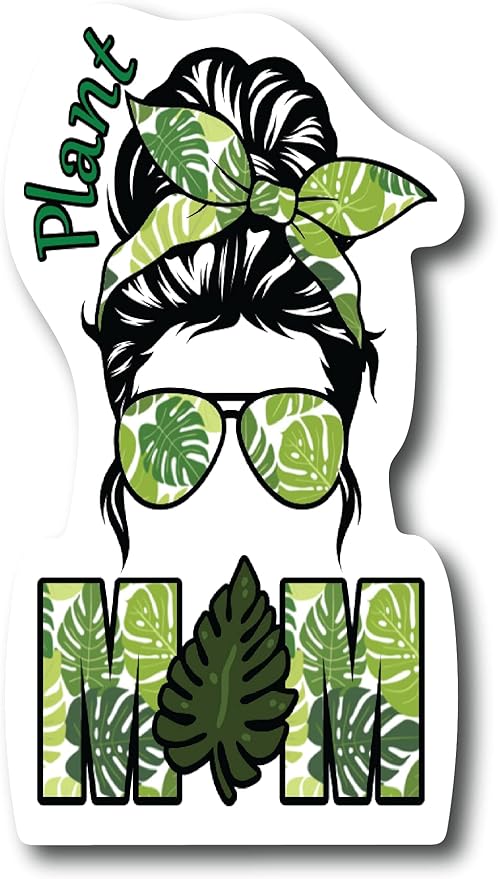 Plant Mom Sticker Vinyl Decal Bumper Sticker Accessories Plantmom Succulent Plantlover Gardner Plantaholic Wildflowers Gardening Houseplant Flower Floral Summer Outdoor Indoor CS1163-2PK