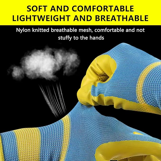 gardening gloves 12 Pairs for work cleaning welding or mechanix material cotton rubber or latex for women or men