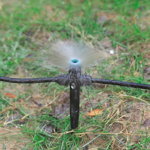 Drip Irrigation Emitters Sprayers for 1/4" Tubing, Adjustable 360 Degree Water Flow Sprayer on 6.5" Arrow Stake for Garden Irrigation System(30Pcs Irrigation Sprayers)