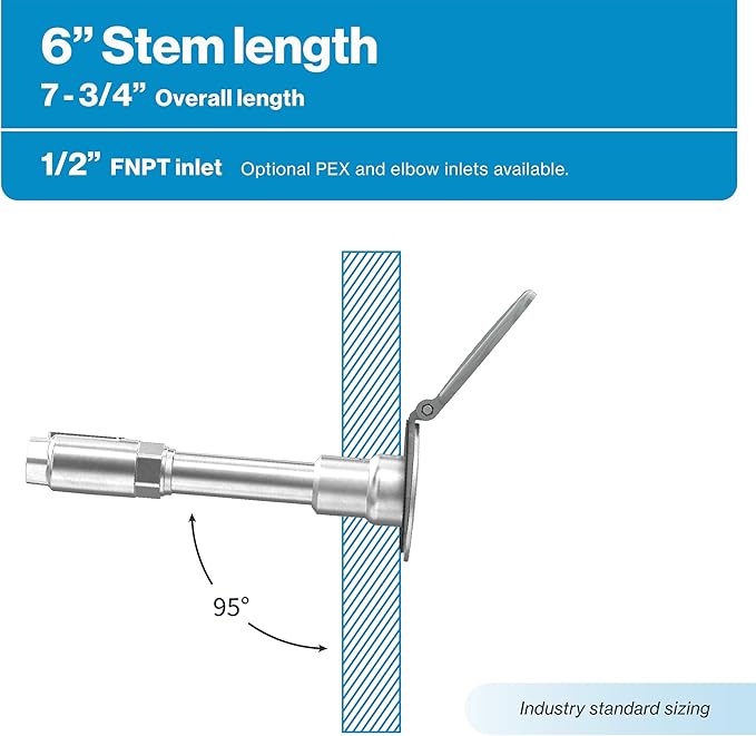 Aquor House Hydrant V1+ Frost Free Wall Hydrant Outdoor Faucet with Quick-Connect and Anti-Siphon, Freeze Proof Flush Hose Bib, 6 inch, Slate Gray