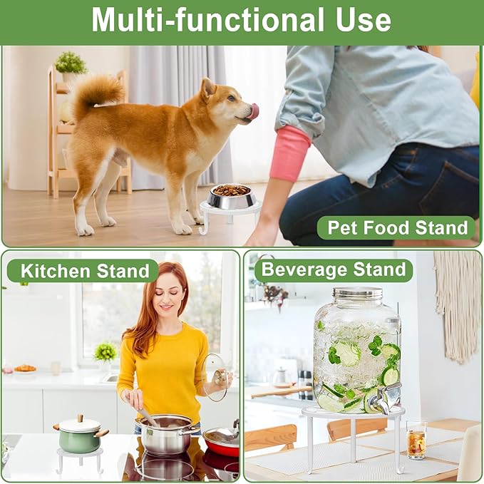 ZUIYIN 7 Pack Metal Plant Stands for Outdoor Indoor, Anti-Rust Iron Flower Pot Stands Outdoor Plants Stands, Indoor Floor Plant Holder Heavy Duty Plant Shelf for Patio, Plant Lover Gifts(White)