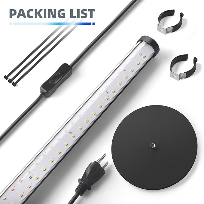 Barrina T10 Vertical Grow Light, 20W 2FT Desk LED Plant Light, Hanging and Standing, Table Top Full Spectrum Grow Lights for Indoor Plants with Stand and On/Off Switch, Ideal for Plants Growth