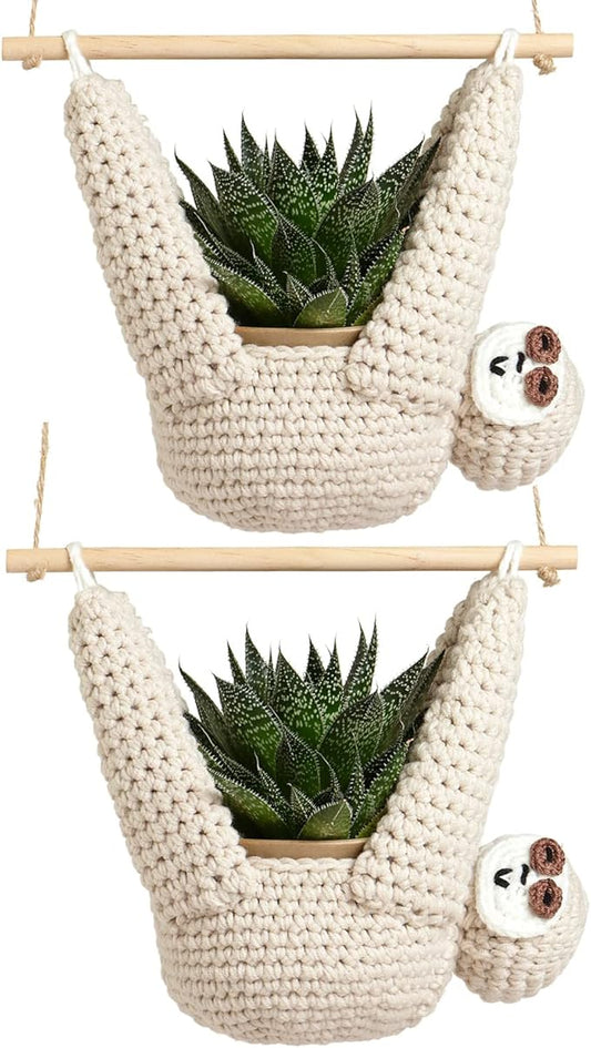 Sloth Gifts Sloth Plant Hanger for Succulent Pot Hanging Planter for Plant Lovers Home Decor Planter Macrame Plant Hanger | 5 Inch Plant Holder