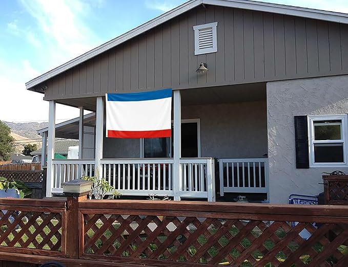 Ukraine Crimea Flag 4x6FT Ukrainian Crimean Polyester Banner With 2 Grommets Fade Resistant Vivid Color For Patriotic Festival Events Party Decoration(Crimea UKR, 4x6FT)