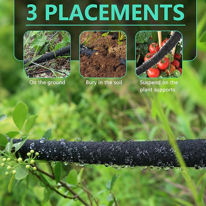 1/2’’ Soaker Hose 75 Ft for Garden Beds, Soaker Hoses for Garden 75 Ft, Garden Soaker Hose 75 Ft Drip Hoses for Garden Drip Garden Hose Irrigation System (75 ft)