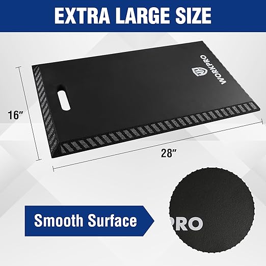 WORKPRO Extra Thick Kneeling Pad, Soft Foam Knee Cushioning, Extra Large Foam Kneeler Mat for Auto-Repair, Gardening, Workout Supplies, 28 x 16 x 1.2in, Black