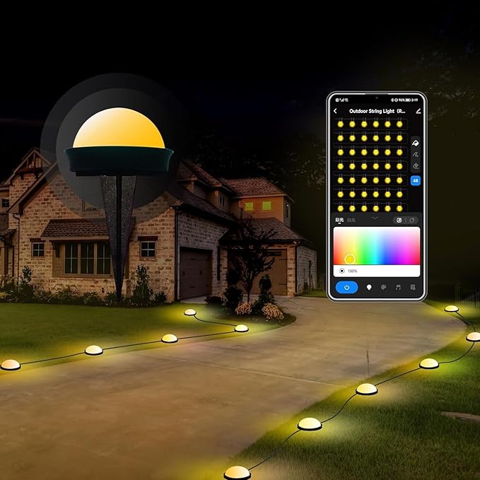 Outdoor Smart Ground Lights - 33FT 20Pack Pathway Light with Remote & App Control, Color Changing Walkway Lighting Compatible with Alexa Halloween Christmas Outdoor Decor for Patio, Garden, Yard