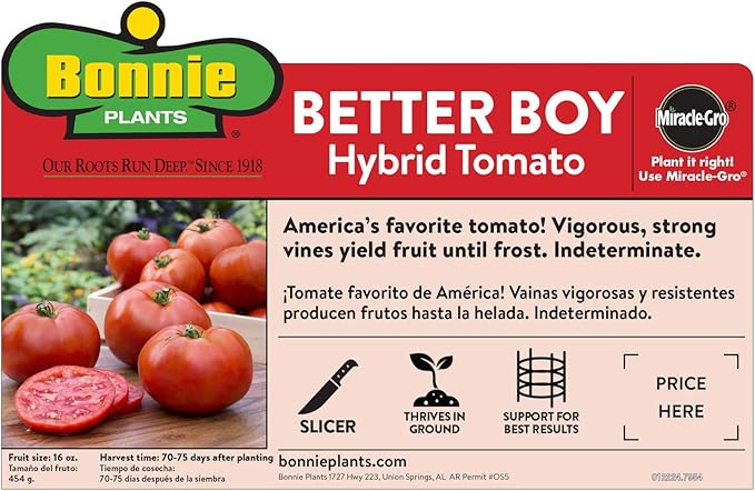 Bonnie Plants Tomato Sampler (4-Pack), Live Plants, Four Ideal Starter Varieties, Excellent Flavor & Productivity