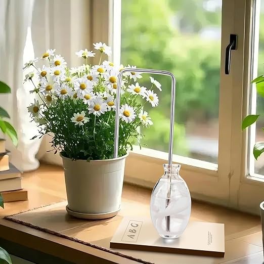 2Pcs Self-Watering Wick System, Stainless Steel Plant Automatic Watering Device with Self Watering Capillary Wick Cord, Passive Lazy Automatic Drip Irrigation for House Plants (M)