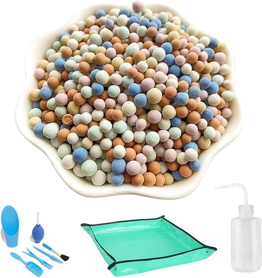 6lb LECA Clay Pebbles 4-5MM- Multicolor Clay Balls for Plants, Leca Balls for Plants, Horticultural Grade for Soil Hydroponics Aquaponics