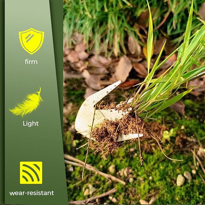 Amposei Stainless Steel Multifunctional Weeder, Hand Weeder Tool Stand Up Weed Puller Tool with Long Handle, V-Shaped Light Duty Hand Weeder for Lawn Garden Yard Farmland Weed Removal (Wood Handle)