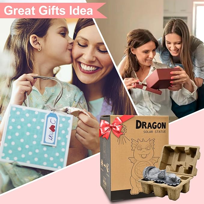 Solar Garden Decor Statues Figurine: Garden Art for Patio Balcony Yard Lawn - Unique Christmas Birthdays Gifts for Mom Grandma Women Wife Sister