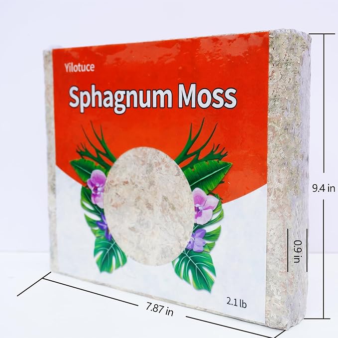 2.1 lb Sphagnum Moss for Plants, Carefully Selected Clean Sphagnum Moss Brick for Rooting Plants