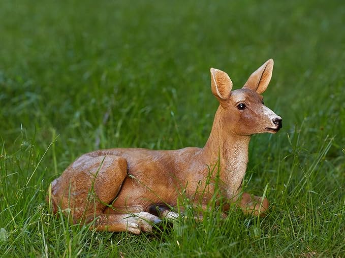 XTAPAN Resin Doe Statue Figurines Female Deer Animal Sculpture Gift Home Decor,Office or Outdoor Garden Statue Woodland Decoration
