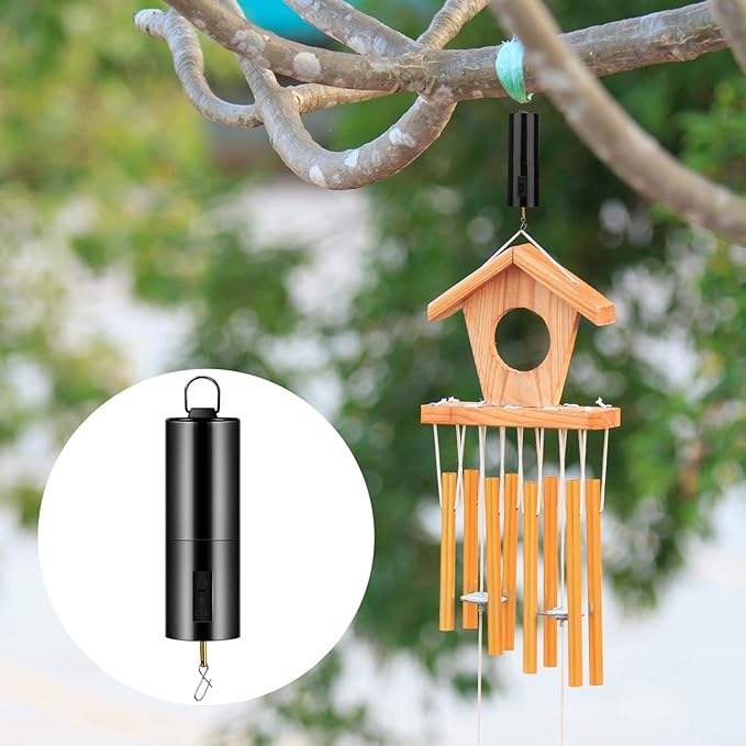 1 Piece Hanging Black Rotating Motor Wind Spinner Mobile Battery Operated Motor Multi-Purposes Rotatable Hook for Garden Decoration Accessory Supplies