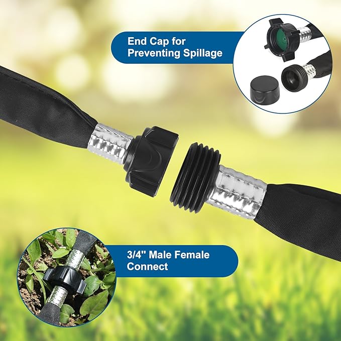 Flat Soaker Hose 20FT Lightweight and Flexible Irrigation Solution for Garden Beds, Flower Beds, and Lawns (20FT)
