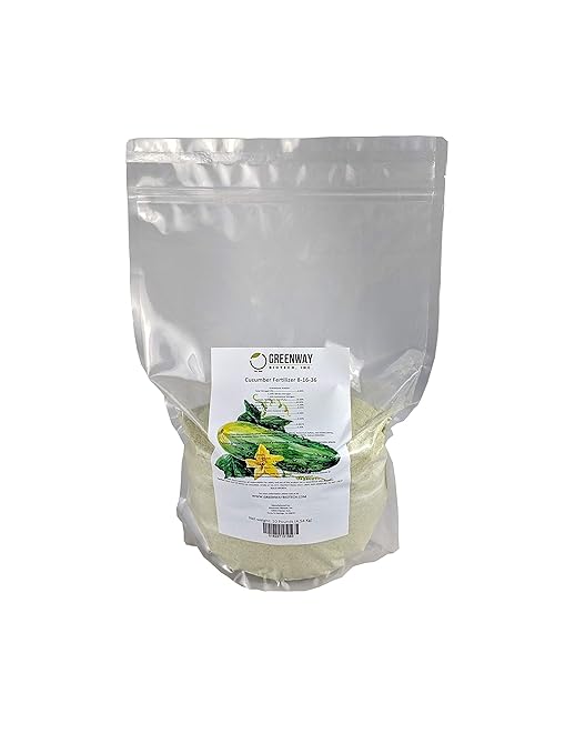Greenway Biotech Cucumber Fertilizer 8-16-36-100% Water Soluble Plus Chelated Micronutrients Suitable for Soil, hydroponics, and aeroponics - 10 Pounds (Makes ~2000 Gallons)