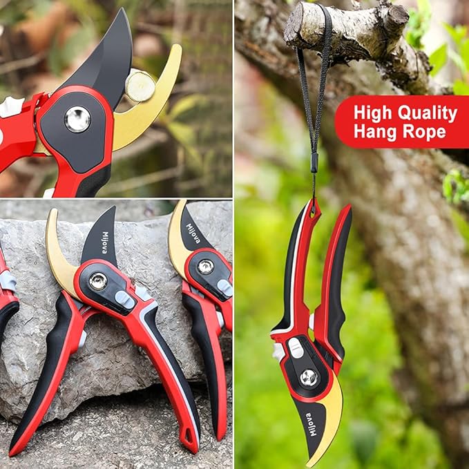 Garden Clippers,Pruners for Gardening,Pruning Shears,Gardening Tools for Trimming Rose,Floral,Tree Plants,Sharp Garden Scissors, Arthritis Weak Hand Snips (MJ004)