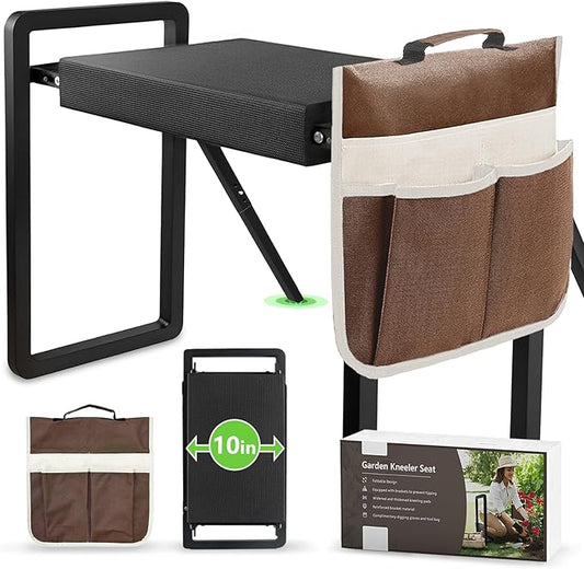 seasky Foldable Garden Kneeling and Seat, Anti-Tipping Garden Stool Widened Thick Soft Kneeling Pad,Heavy Duty Gardening Stool with Garden Tool Bag, Gardening Gift for Women(Without Gloves)