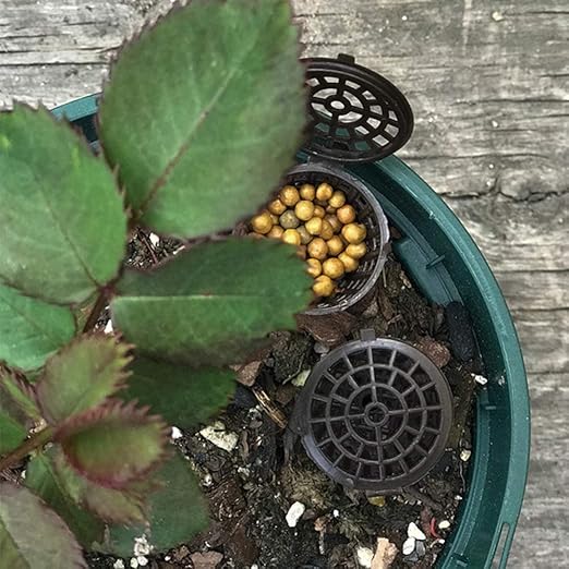 Happyyami 50Pcs Fertilizer Baskets Plastic Portable- Fertilizer Orchid Basket Fertilizer Mesh Basket with Lid Bonsai Fertilizer Box