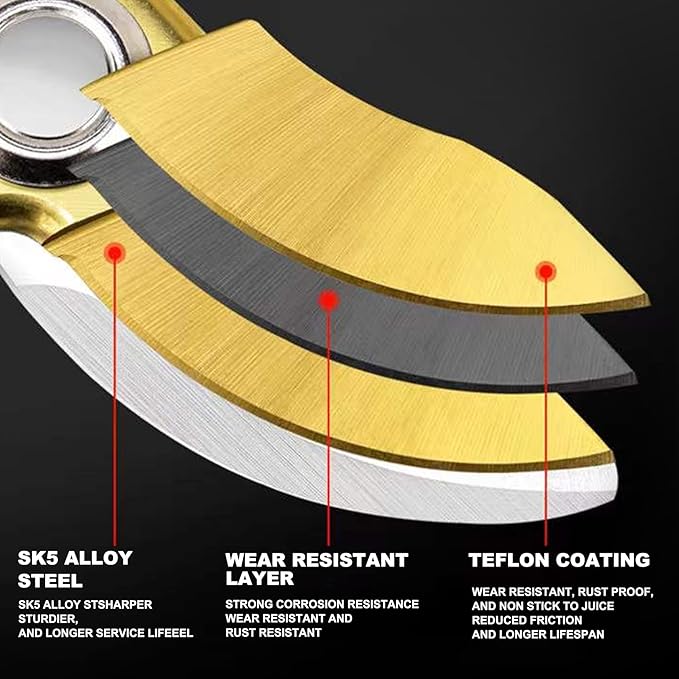 Professional Sharp Pruners, (Wood Grain), Garden Pruners, Tree Trimmers Secateurs, Bypass Pruning Shears, Secateurs, Hand Pruner, Garden Shears, Gardening Shears Clippers for Plants, Gardening Cutter