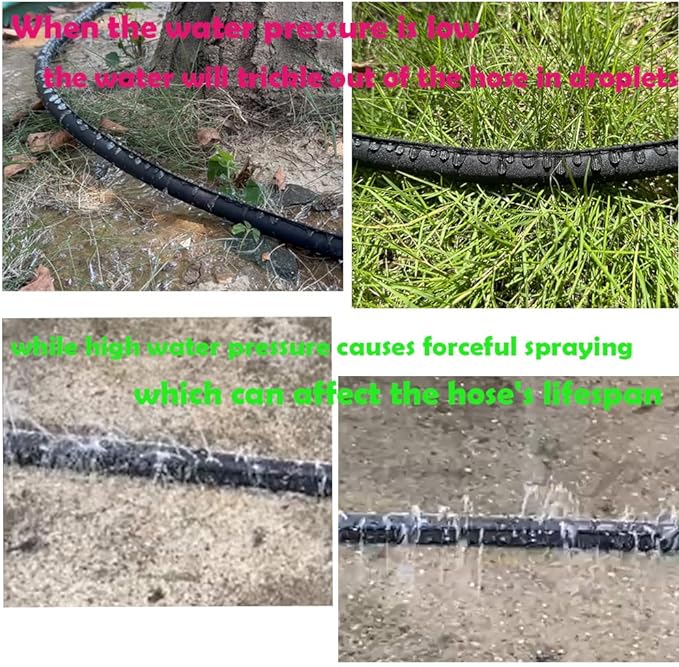 Garden Flat Soaker Hose 100 Ft for Garden Beds, Water Hose Linkable Irrigation System Lightweight and Easy Gardening Yard Work Watering Plants and Flowers