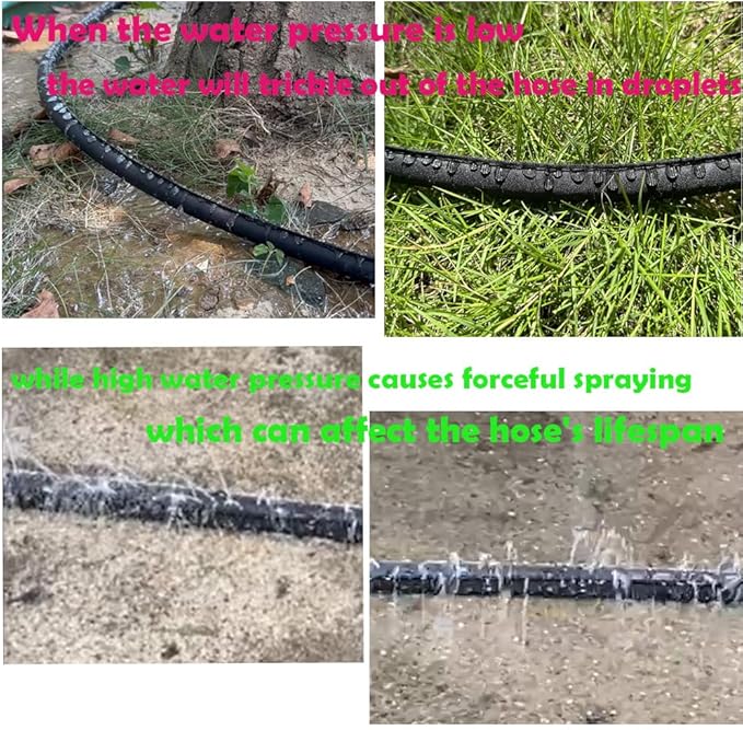 Garden Flat Soaker Hose 50 Ft for Garden Beds, Water Hose Linkable Irrigation System Lightweight and Easy Gardening Yard Work Watering Plants and Flowers