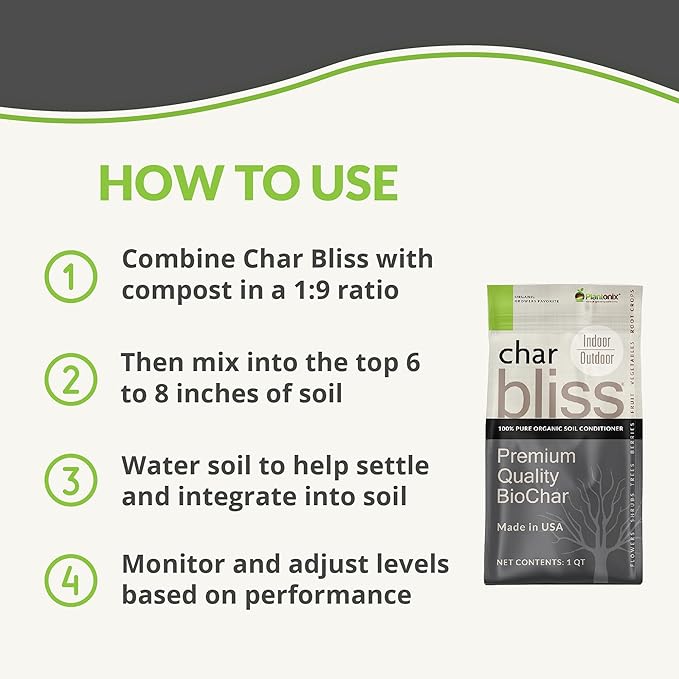 Char Bliss (1 Cubic Ft) - Organic Biochar for Plants - OMRI-Listed Biochar Soil Amendment Organic - Bio Char for Plants - Horticultural Charcoal for Plants, Potting Soil, Garden Soil, & Potting Mixes