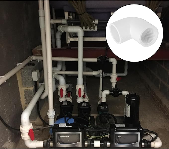 10Pack 3/4" Slip x Female Thread 90 Degree Elbow PVC Pipe Fittings Connector SCH40 3/4IN Socket to Female Threaded Elbow PVC Corner Adapter Pipe Fitting for Sprinkler, Irrigation