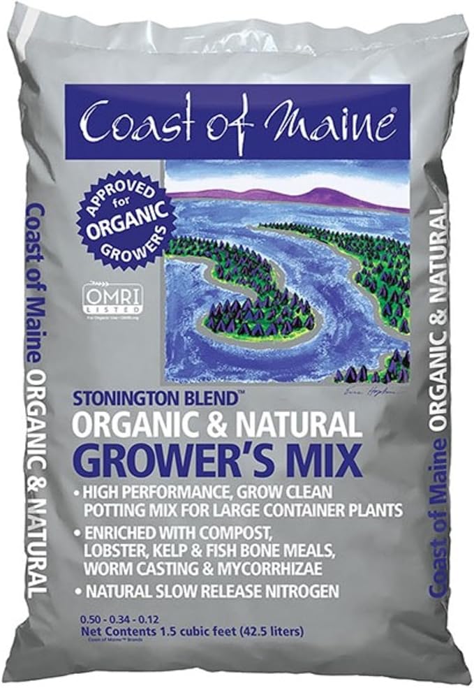 Coast of Maine Stonington Blend, 1.5 cu ft (Pack of 2) Organic and Natural Grower?s Mix for Large Container Plants