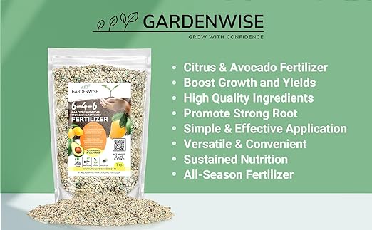 6-4-6 Avocado & Citrus Tree Fertilizer for Indoor Plants & Outdoor Plants | Quick-Release Nitrogen Fertilizer : Orange, Lime, Avocado & Lemon Tree Fertilizer - Citrus Fertilizer (3 Quarts)