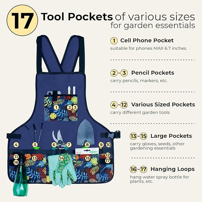 Garden Aprons for Women with Pockets - Gardening Apron - Florist Apron - Gifts for Gardeners, Artist, Painting, Art