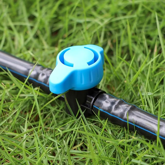 12 Pack Drip Irrigation 1/2 inch Shut Off Valve Fittings, Drip Line 1/2" 16mm Barbed Valve Parts for 1/2 Inch Drip Tubing (.570-.620" ID) No Leak Inline Shutoff Valves for Drip Systems