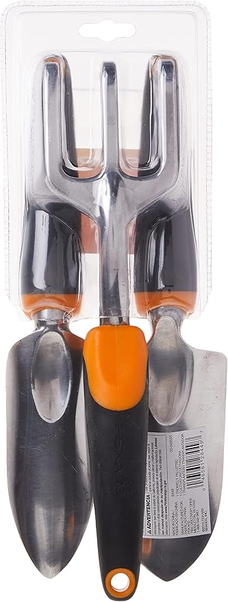 Fiskars 384490-1001 Ergo Garden Tool Set, Regular Package, Black/Orange