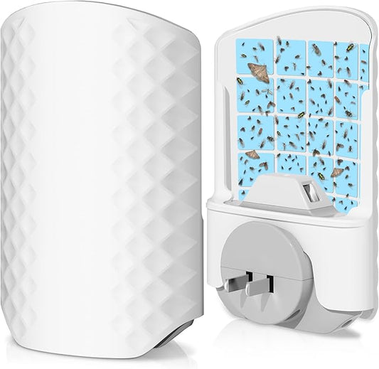 Flying Insect Trap for Indoors, Bug Killer Light Trap for Fruit Flies, Gnats, Moths, and Houseflies, 1 Device + 4 Refills, Best Fly Traps for Home, Kitchen, Bedroom, Plant Area, Garages