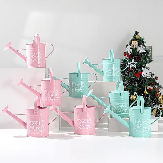 Gifts for Mom,Gardening Gifts for Women, Best Gifts for Mom,Gifts for Mom from Daughter Son,Metal Watering Can for Indoor Plants,1/2 Gallon,Pink
