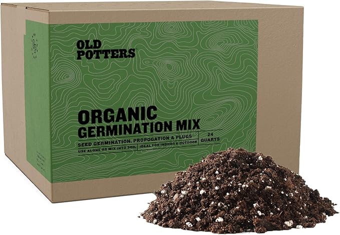Germination Mix with Peat Moss, Fine Perlite & Vermiculite - Perfect for Seed Germination, Plugs, and Cutting Propagation - Balanced pH, Enhanced Drainage and Aeration, 24 Quarts.