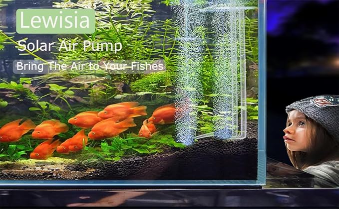 Lewisia 8W Solar Pond Aerator with Built-in 2400mAh Battery Backup, 3 Working Modes, 2 Air Stones, Solar Air Pump for Pond Fish Tank Hydroponics Bubble Oxygenator
