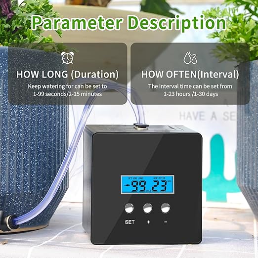 Indoor Plant Watering System, 10 Potting Automatic Watering Device, Programmable Water Timer, Self-Priming Pump, Drip Irrigation System Kit