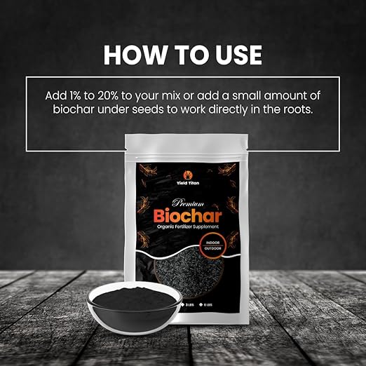 Premium Biochar Organic Fertilizer Supplement for Indoor & Outdoor Plants - Gardening & Agriculture to Improve Structure, Fertility & Health (1 lbs)