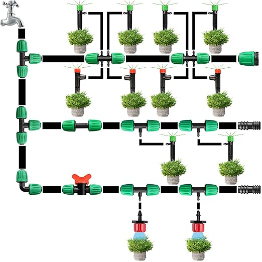 Drip Irrigation 1/2" End Cap Fittings:1/2 Inch Drip Line Lock Barbed End Plug Connectors for 1/2 Drip Irrigation Tubing (1/2" ID x 0.640" OD) Anti-Drop Drip Irrigation Parts (12 Pieces)