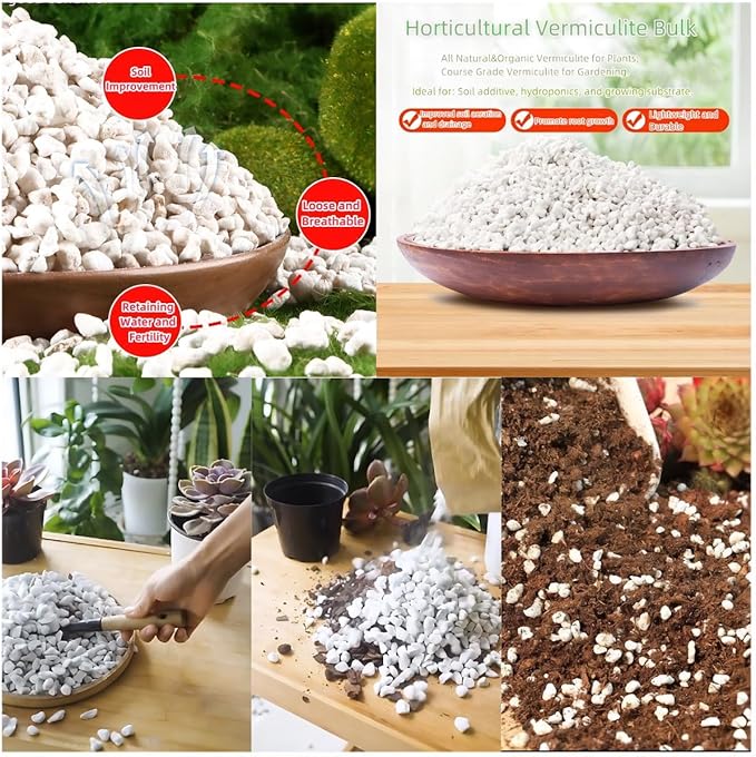 10QT Horticultural Grade Premium Coarse Perlite, All Natural Organic Perlite Soil Additive Conditioner Mix for Healthy Plants Potting Gardening,Promoted Drainage Growth and Improved Soil Health(3-6mm)