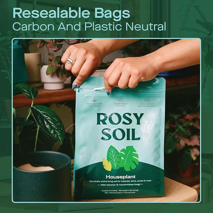 Indoor Potting Soil for House Plants - Organic Potting Soil Mix for Indoor Plants - Enriched w/Root-Boosting Biochar for Foliage Plants, Flowers, Herbs - Peat Free, Less Prone to Gnats - 4qt