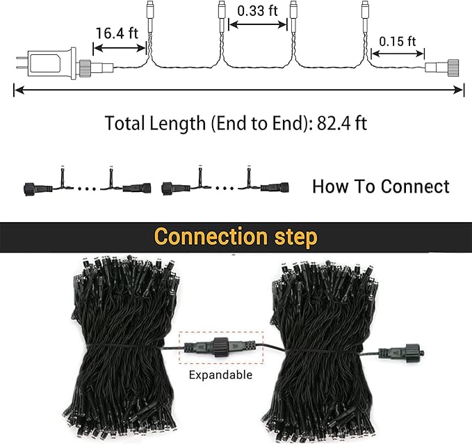 Purple Halloween String Lights, 82ft 200 LED With 8 Modes, Waterproof Low Voltage for Party, Garden, Indoor Outdoor Decorations
