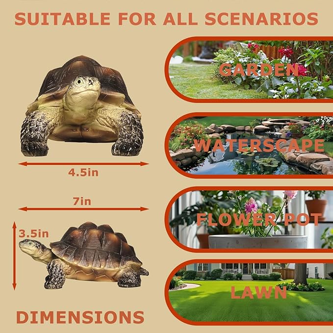 Sunthus Turtle Tortoise Sculptures Garden Statues Yard Art Resin Decorations Outdoor Garden Décor