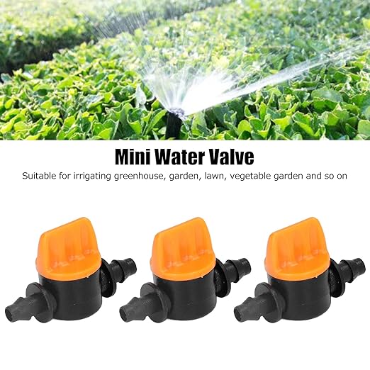 100PCS 1/4 Inch Barb Shut-Off Valve Universal Drip Irrigation Tubing Coupling Valve,Barb Valve Irrigation Misting Tube Valve,Through Type Valve for Garden Seeding Cultivation Irrigation Brush Cutter