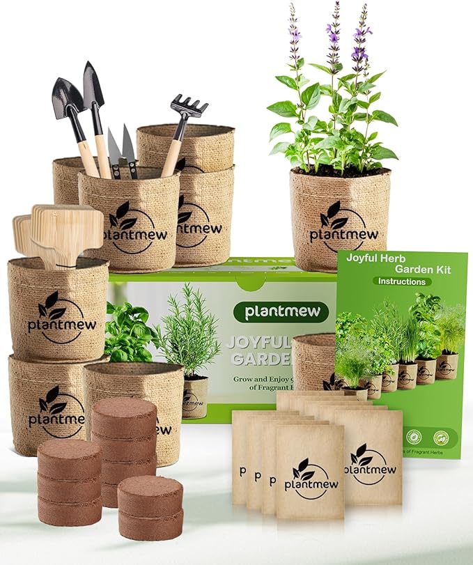 9 Herb Indoor Window Garden Kit - Complete Herb Plant Grow Set for Women, Men, Mom - Unique Gift Idea for Birthday, Christmas - Organic Herbs Starter Kit Made in USA