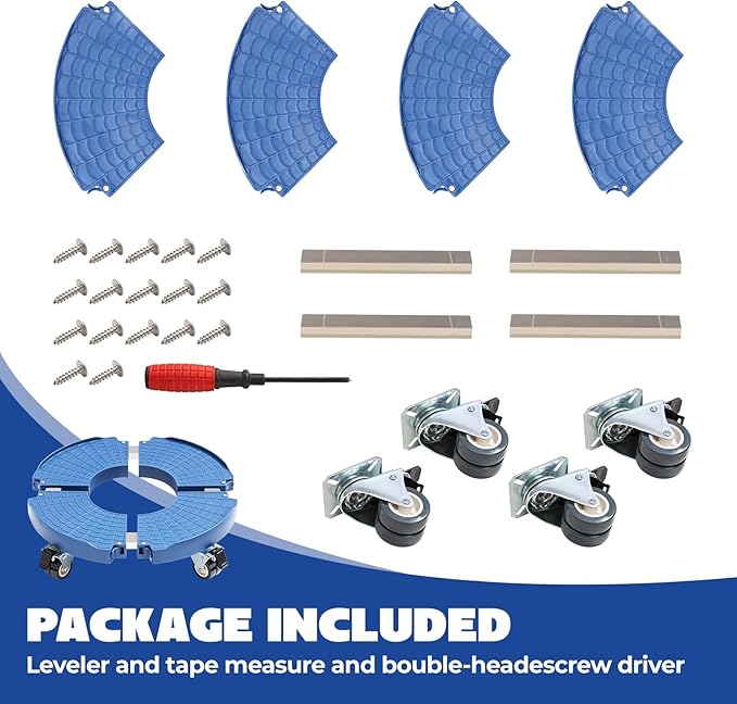 Idzo Heavy Duty Trolley Large Plant Pots Planters Caddies with Wheels 440lbs Capacity, Plant Stand Adjustable 15-21 in, Blue